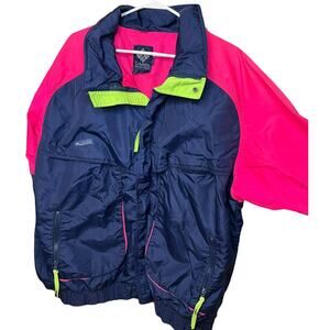 Columbia Powder Keg Colorblock Blue Pink 80's Jacket